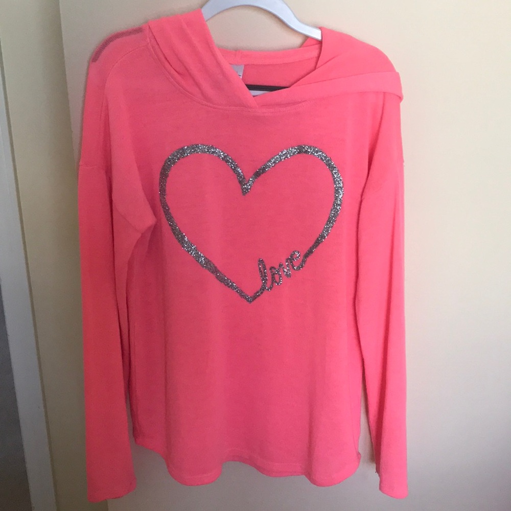 Girls long sleeve hoodie. Justice.